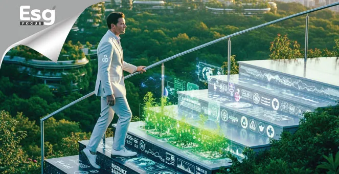 รูป “The Regenerative Tech Stack” บันได 3 ขั้น จัดสมดุลโลกยั่งยืน